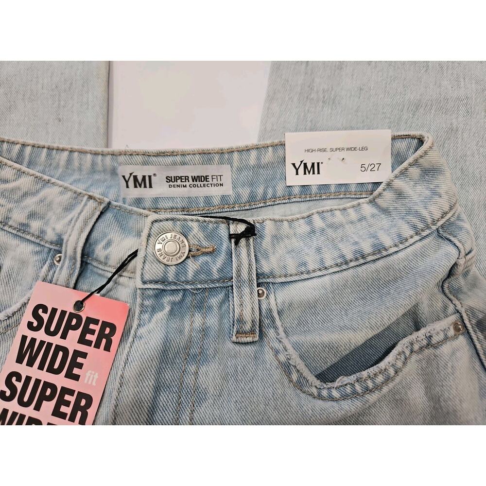 YMI Light Blue High Rise Super Wide Fit Jeans